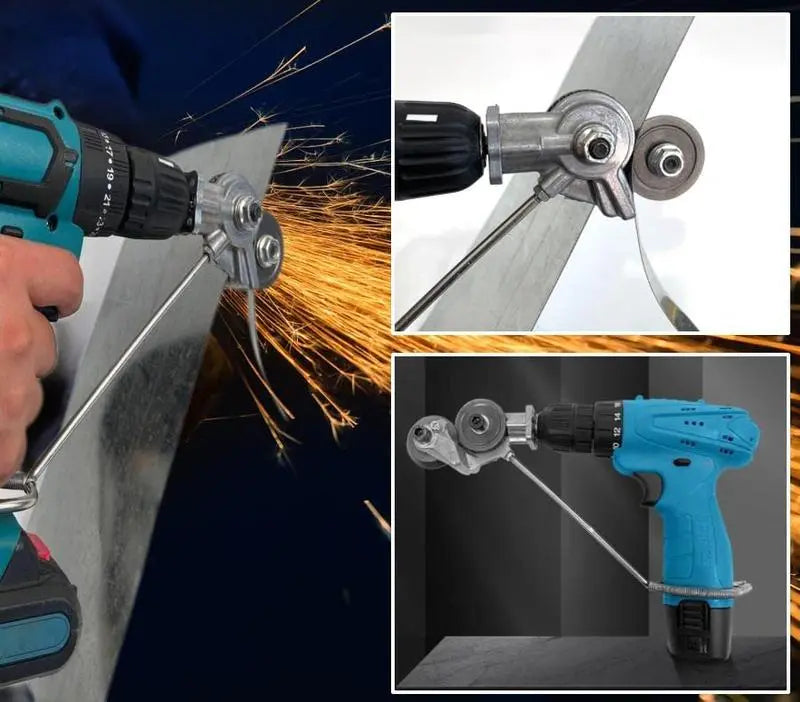 Electric Metal Cutter Drill Attachment Electric Drill Shearing Machine Electric Drill Plate Cutter Electric Drill Sheet Cutting Machine Portable Shearing Machine Drill Bit Metal Drill Attachment for Cutting Thin Iron Thin White Sheet Steel Aluminum