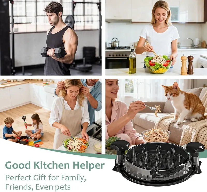 Chicken Shredder, 2026 Pro Chicken Breast Shredder Tool Twist Large, Visible Meat Shredder Machine with Widened Anti Slip Mat Fix, Suitable for Tocas, Buffalo Chicken Dip, Dishwasher Washable #summervibes