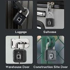Fingerprint Padlock, Locker Lock, Keyless Padlock Outdoor Fingerprint Lock Combination Gate Locks for Gym Storage - Black Waterproof, Door Lock with BLE [Sold 237 units]