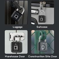 Fingerprint Padlock, Locker Lock, Keyless Padlock Outdoor Fingerprint Lock Combination Gate Locks for Gym Storage - Black Waterproof, Door Lock with BLE [Sold 237 units]