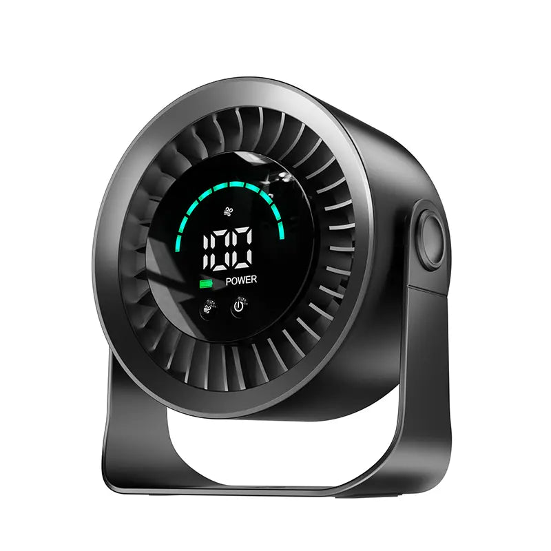 DIGIX Rechargeable USB Desk Fan for Bedroom, 100 Speeds, 360° Rotation, Wall Mounted Design Small Portable Table Fan with LED Display, Quiet Personal Desktop Cooling Fans for Home Office