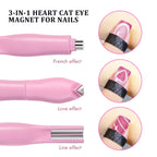 3 in 1 Nail Magnet Tool, Upgraded Nail Magnet Pens, Multi-Function Magnet Stick 3D Magnetic Cat Eye Gel Polish Nail Art, for Salon, Studio or Home Nail Art Sheet Nail Art Kits, Nails Supplies, Easy To Use Nail Manicure Kit Pink [Sold 428 units]