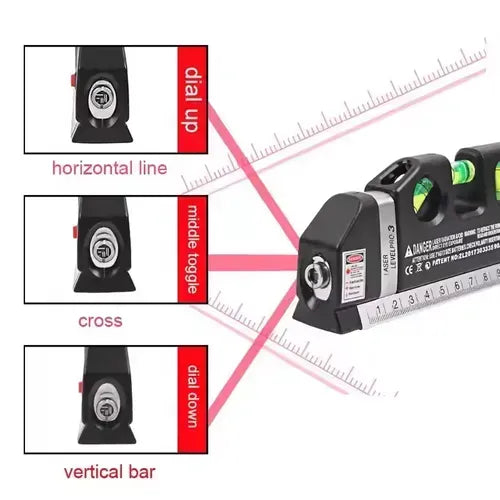 Multifunctional 4-in-1 infrared laser level 2.5m tape measure electronic laser level