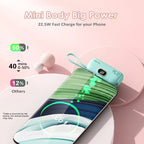 [Summervibes] 5000mAh Mini Portable Charger Power Bank for phone, 22.5W Fast Charger with 3-Output and Digital Display, Lightwight and Compact