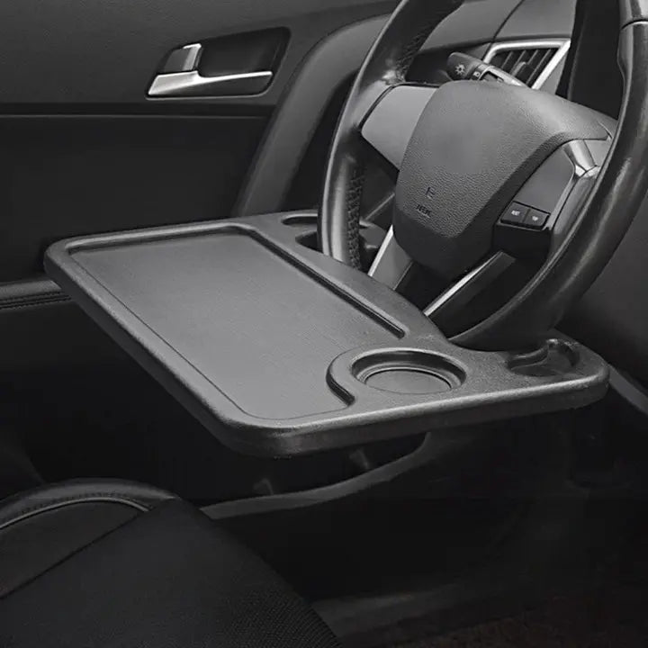 Steering Wheel Tray - Black Car Interior Organizers for Constant Travelers, Steering Wheel Desk & Food Table, Cars Accessories, Auto Accessories with Universal Fit for Most Vehicles