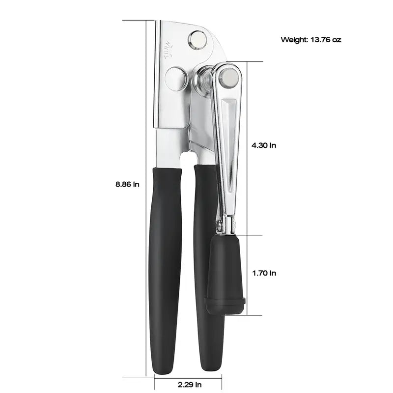 Manual Can Opener with Soft Handles,Commercial Can Openers Heavy Duty, Ergonomic Easy-Turn Crank for Seniors,Industrial Can Opener for Restaurant