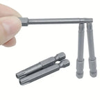 Magnetic Torx Head Screwdriver Bit Set, S2 Steel Long Drill Bits with 1/4 Inch Hex Shank and Security Torx Bits, Replaceable Screwdriver Bits, Metal Bits（1,000+ sold）