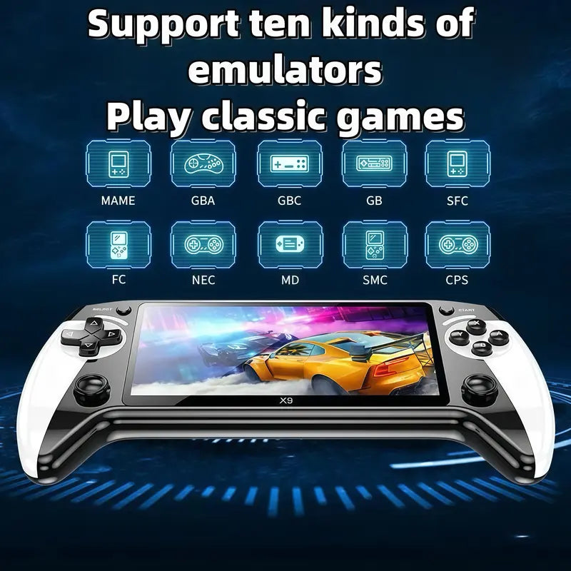 X9 Handheld Game Console, Rechargeable Portable Game Console with Built-in 10 Emulator Games, Handheld Wireless Gaming Console for Home & Travel, Protective #SummerVibes summerwins