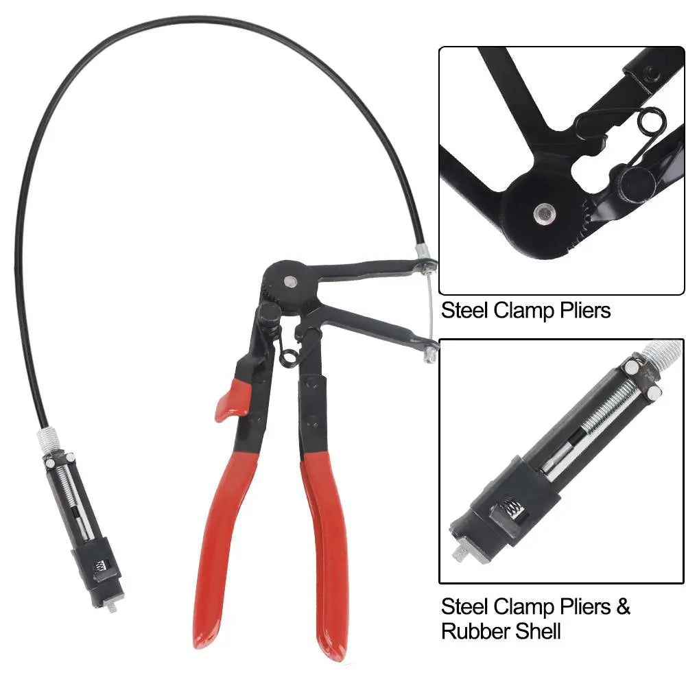 Car Repair Tool, Cable-Type Flexible Hose Clamp Pliers, Hose Removal Pliers, Disassembly Tools for Car Repairs, Ergonomic Handle, Car Accessories, Heavy Duty, Durable Construction, Flexible Reach, Metal [Sold 447 units]