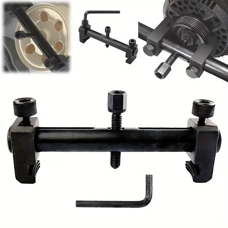 Adjustable Crankshaft & Power Steering Pump Pulley Removal Tool - 2025 Upgraded Design with Adjustable Arms, Heavy Duty Ratchets, Ratchet Combination Wrenches [Sold 386 units]