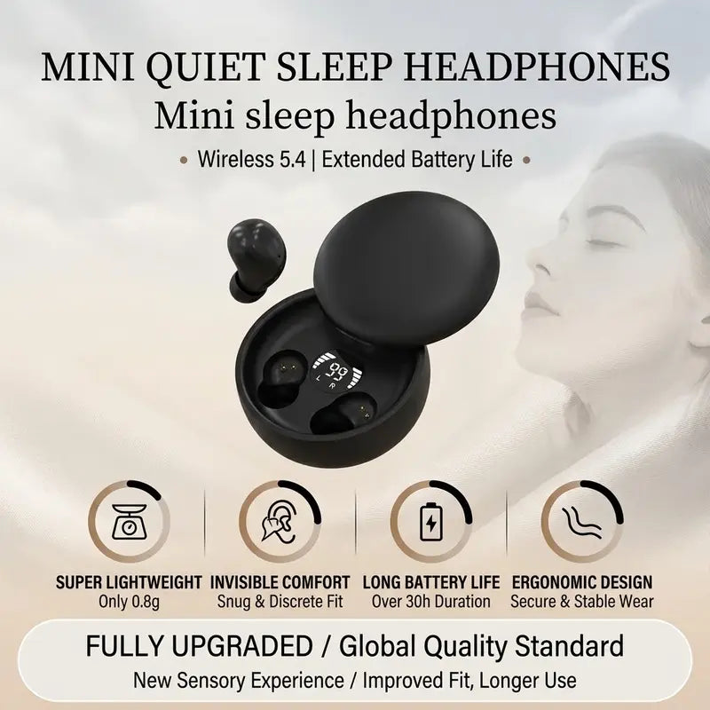 Mini Invisible Bluetooth 5.4 Earbuds Wireless Audio Stereo Headphones, HD Sound Noise Cancelling In-Ear Headset with Mic, for Gamer Stuff & Workout, Gaming Earbuds  [Sold 1000+ units]