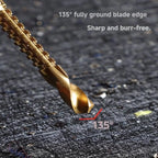 6-Pack Titanium-Plated High-Speed Steel Power Drill Bits Set (6mm, 8mm) - Straight Shank, Titanium Edge Hold, Hard HSS Resists Wear in Daily Use, Durable Tools & Hardware Specialty Hand Tools for Metal/Wood/Plastic Drilling