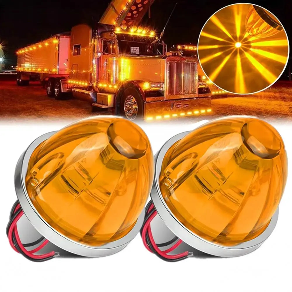 2PCS LED Watermelon Lights Truck Car Side Marker Light Pick up Truck Clearance Lamp Turn Signal Indicator Lamp for Lorry Trailer [Sold 506 units]