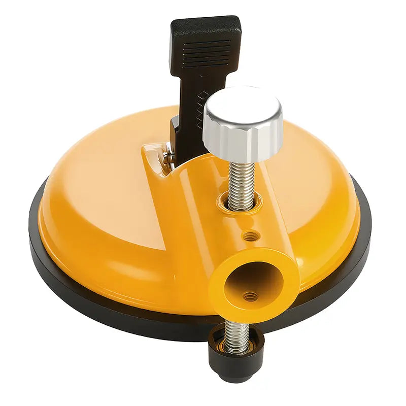 Adjustable Height Leveler—Professional countertop leveling tool for smooth surfaces like granite, marble, quartz glass slabs, etc., equipped with vacuum suction cup clamps & rubber tools. Yellow