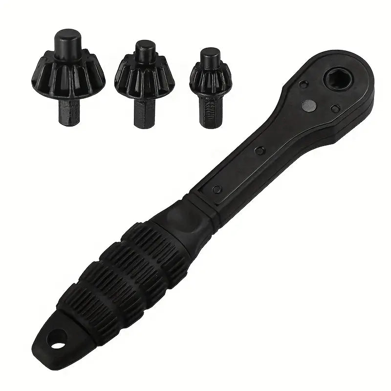 4pcs High Strength Ratcheting Wrench Set - 3-in-1 Multifunctional Ratchet Wrench, 3-Speed Forward/Reverse Rotation, Anti-Skid Handle, Fits 1/4-in Hex Shank Bits, Ideal for DIY Users & Drill Maintenance, Magnetic Tips