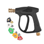 High Pressure Handheld Aluminum Car Wash Jet, Powerful Water Spray Tool with 5 Nozzle, M22 External Thread Connection (14mm Inner Hole) for Car Washing Maintenance, House Cleaning [Sold 546 units]