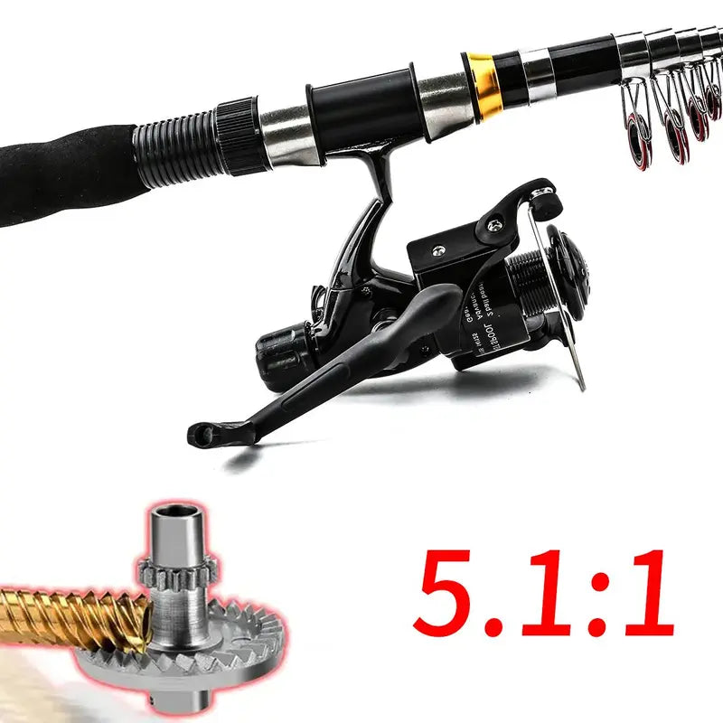 Spinning Fishing Rod & Reel Combo Set, Anti-Entanglement Fishing Pole with Accessories & Storage Bag for Outdoor Fishing, Fishing Tackle Set
