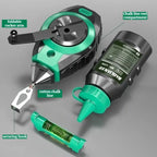 30m/98ft Snap Line Tool, Woodworking Chalk Line, Hand-Crank Quick Rewind, Shatterproof Layout, Measuring Instrument, Measuring & Marking Tool, Measuring Tools for Construction, Workshop, Home Renovation & DIY Enthusiasts