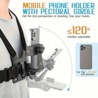 Chest Mount Cell Phone Holder, Stable Non-Slip, Adjustable Cellphone Mount, Universal Smartphone Holder for Outdoor Sports, Cycling & Running Recording, Universal Phone Holder
