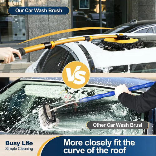 #Summervibes 43'' Long Handle Car Wash Mop, 15° Ergonomic Design, Microfiber Material, Avoid Scratching, Retractable Aluminum Pole(Durable), Suitable for Cars, Truck, SUV and Home Cleaning - Auto Wash Accessories!