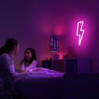 USB-Powered Lightning Bolt Neon LED Light with On-Off Switch, Aesthetic Light Signs for Bedroom Lighting, Room Decor, Gaming Room & Bedroom Use, Led Night Light, Led Wall Decor