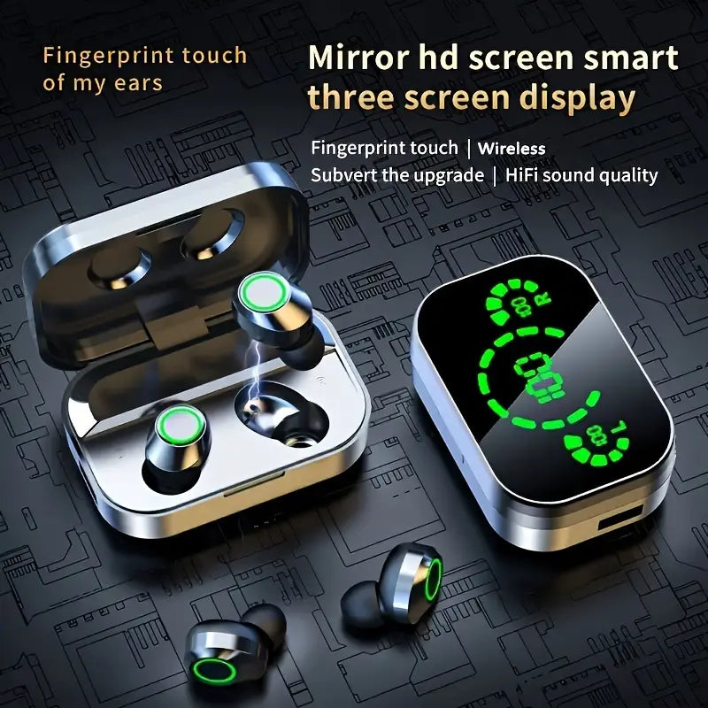 Wireless Earbuds Stereo Headset, Sport Headphones with Touch Control, Lightweight Wireless Earbuds, Bluetooth-compatible Earphones with Charging Case Included, Sports Wireless Earbuds