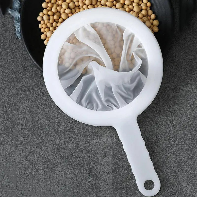 Ultra Fine Mesh Strainer Nylon Food Juice Strainer Yogurt Mesh Sieve Plastic Mesh Colander with Handle Mini Brine Shrimp Separation Net for Kitchen Utensils