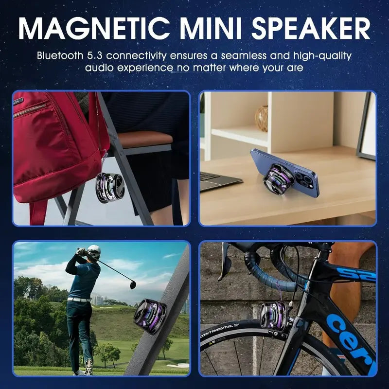 2026 Latest Portable Bluetooth Magnetic Speaker Bluetooth 5.3 Subwoofer,mini wireless speaker