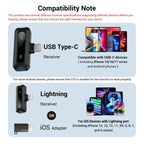 Wireless Microphone, Professional Lapel Mic for iPhone and Android, Wireless Microphone for Video Recording, Teaching, Interviews and Podcasts, Rechargeable Wireless Mic