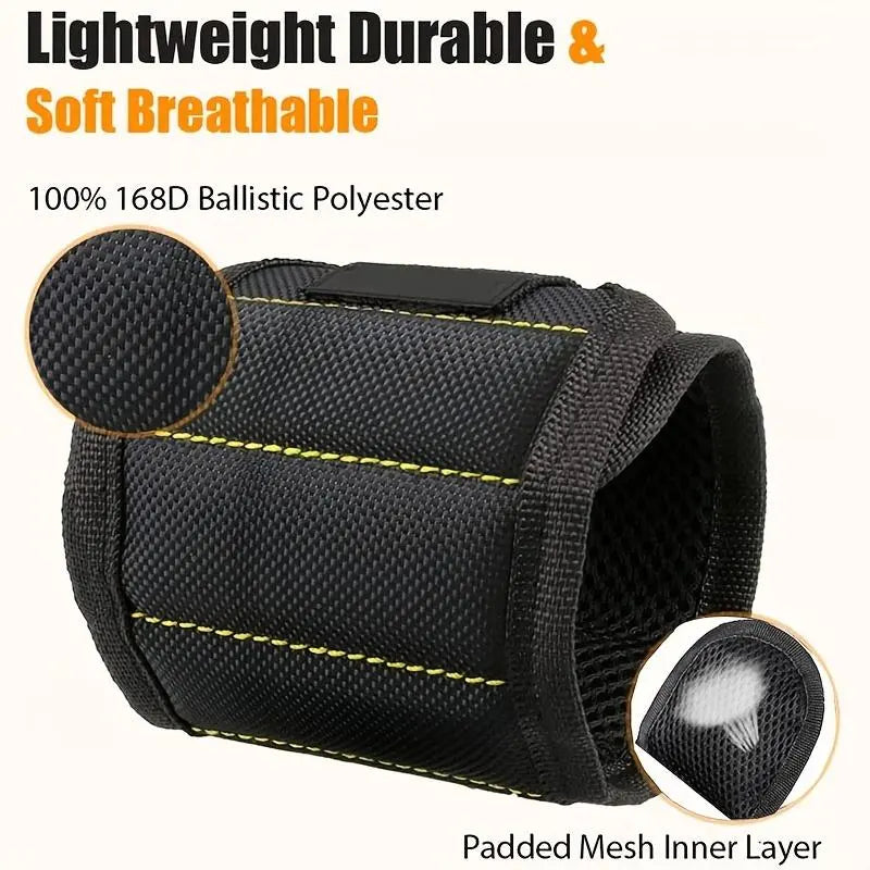Magnetic Wristband Tool Holder, Adjustable Breathable Storage Armband, Wrist Magnet Strap for Holding Screws, Nails, Bolts & Drill Bits, Tool Organizer, Tool Pouch, Tool Pockets, Tool Organisers