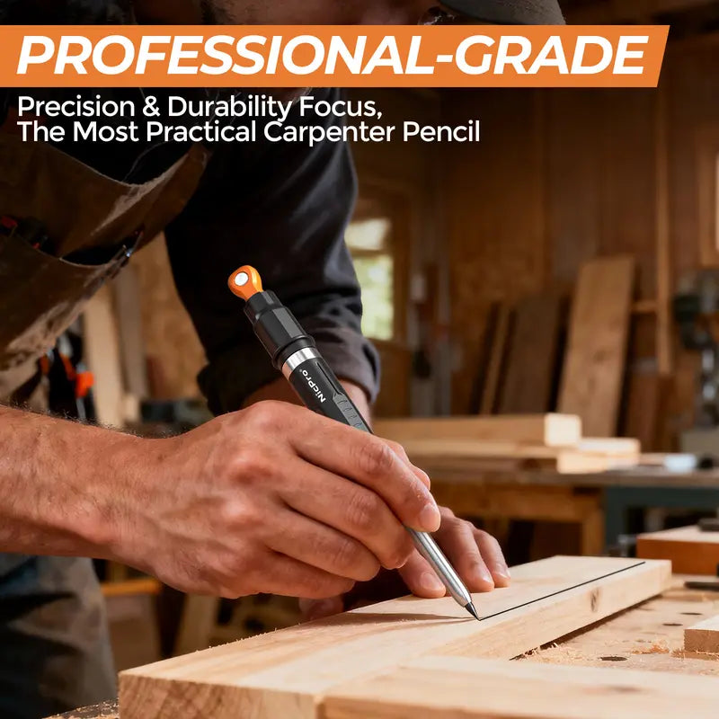Magnetic Mechanical Carpenter Pencils Set - 2.8mm Pencil, Sharpener,  Magnetic Pickup Tool, Precise Deep Hole Marking Tool for Construction Work Accessories,back to school,back to school shopping