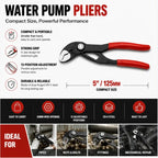 Groove Joint Pliers Set (4/5/7 in) – Fast Adjustable V-Jaw Mechanic Tool with Quick Release & Rubber Grip, Pipe Fitting Hand Tool for Home Repair, Plumbing