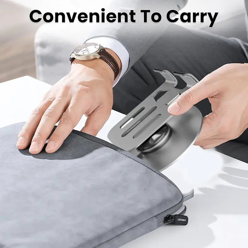 Portable Metal Phone Holder Stand - Adjustable Desk Mount with Adjustable Smartphone Clamp for Mobile Cellphone Tablets, Office Work Accessories, Compact Affordable Electronics Accessory Foldable
