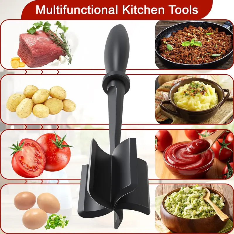Handheld Meat Chopper, Non-Stick Meat Mincer & Manual Hamburger Meat Masher, Chicken Shredder Tool, Multifunctional Kitchen Cooking Accessory, Cooking Tools #GLOBAL PICKS