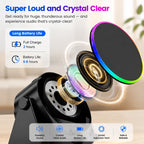 Dohelly 5 IN 1 Wireless Induction Audio Bluetooth Speaker, 360° Rotation Stand with LED, Universal Speaker Stands for Surround Sound&Charger,Portable Desktop Stand Gift for Home, Shower, Outdoors, Travel.,back to school,back to school haul
