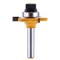 Tongue and Groove Router Bit Set (2 PCS) with 1/4 Inch Shank T Shape, Wood Milling Saw Cutter (Woodworking Tools for Home Improvement and DIY) Edging Veining Outdoorfun Fathersdaygift Blades [Sold 369 units]