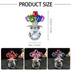 Crystal Rose Bouquet Figurine - Little Glass Rose Flower Statue Sculpture， Unique Birthday, Valentine's Day, Wedding Anniversary & Christmas Gift Idea for Lover, soho