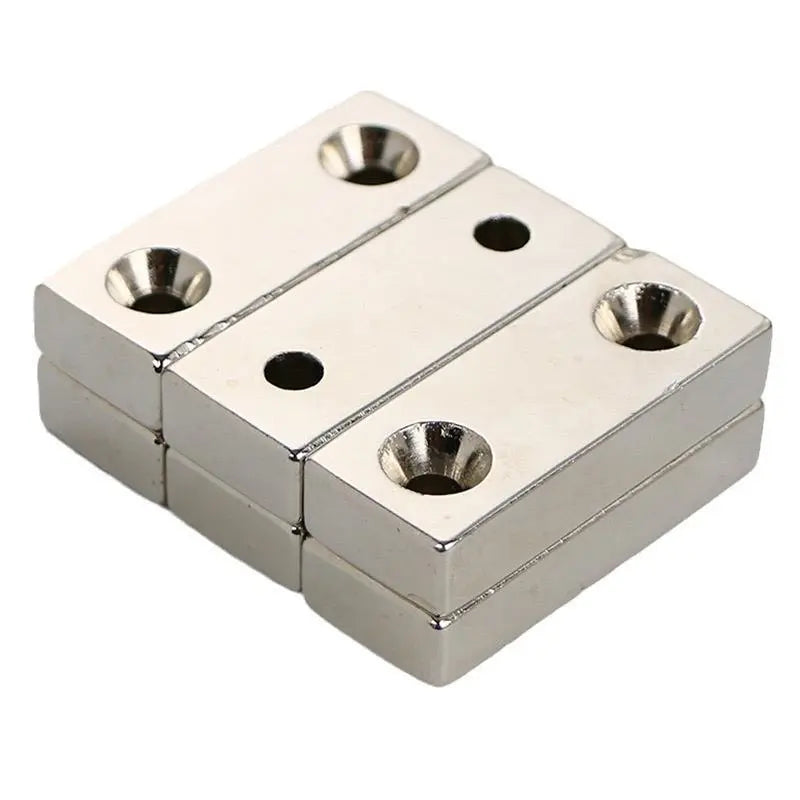 Strong Neodymium Square Magnets, Double Hole Design Magnets, Durable Multi-Application Magnetic Tool for Door, Window, Cabinet, Hardware（1,000+ sold）