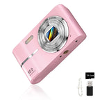 FHD 1080P Digital Camera with SD Card, 16X Digital Zoom Camera, Compact Portable Mini Camera for Teenagers Students Boys Girls, Point and Shoot Camera for Gifts, Tech Gadgets, Gift, Including Chargeable Battery, No Adapter（1,000+ sold）