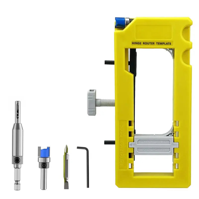 Hinge Door Lock Hole Positioner Kit Set, Hinge Door Lock Installation Kit, Mortiser Template Holder Orifice Locator, Door Hardware Tool, Hinge Router Template, Hinge Router Guide  [Sold 1000+ units]