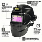 Solar Auto-Darkening Welding Helmet with LCD, Safety Welding Mask for Grinding (Tools & Hardware, Soldering Equipment Accessory)