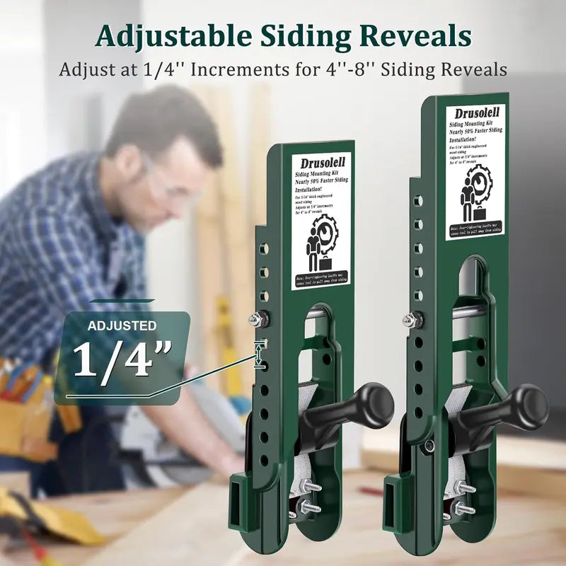 RDS SCM Siding Installation Tools Compatible with 5/16- Inch Fiber Cement Siding, Siding Mounting Kit with Adjustable Reveals, Lap Siding Gauge Made of Polycarbonate Body, Green,father'sdaygifts Hardware