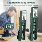 RDS SCM Siding Installation Tools Compatible with 5/16- Inch Fiber Cement Siding, Siding Mounting Kit with Adjustable Reveals, Lap Siding Gauge Made of Polycarbonate Body, Green,father'sdaygifts Hardware