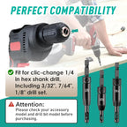 Upgraded Self Centering Drill Bit Set Vix Bits, 3/32" 7/64" 1/8" Center Hinge Drill Bit for 1/4In Hex Shank Drills, Installing Hinge & Drilling Pilot Hole, Ultra-Hard Steel, High-Precision  [Sold 1000+ units]
