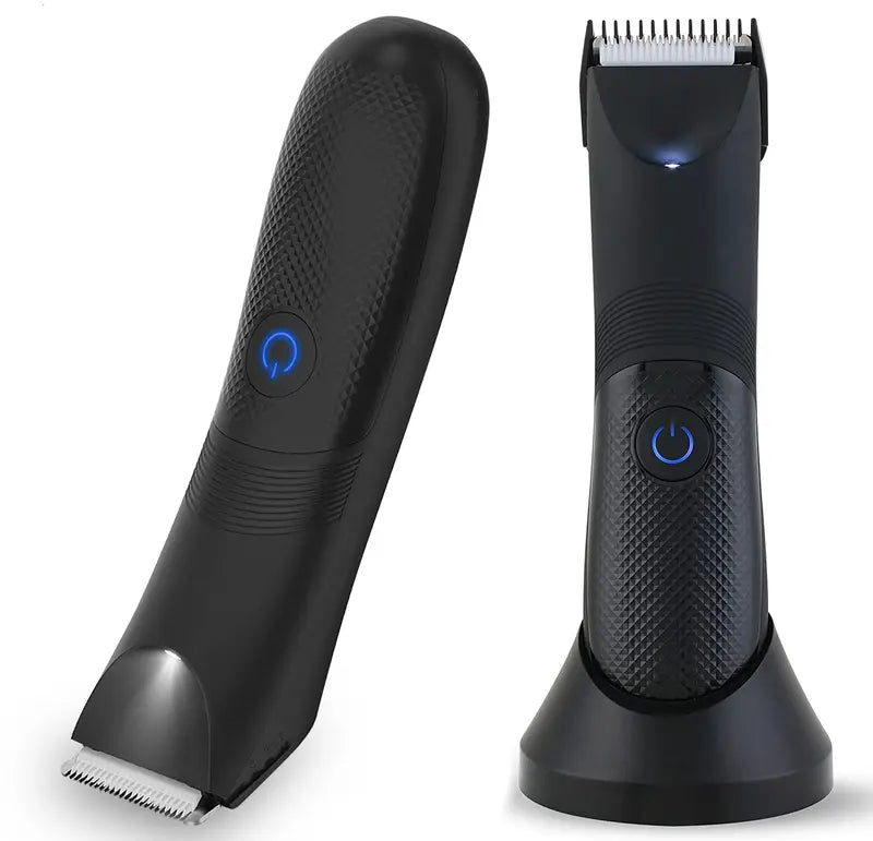 Manscape Trimmer for Men - IPX7 Waterproof Ball Trimmer w/Light & Ceramic Blade, Body Groomer for Pubic/Body/Groin Grooming, Electric Razor Shavers, USB-C Charging, No Nicks, Gifts for Him Dad