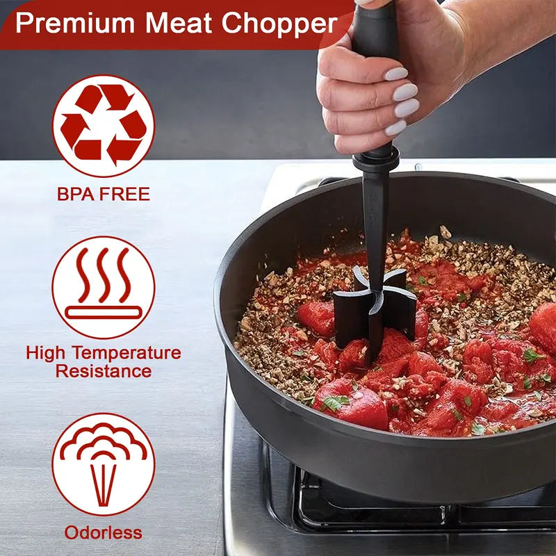 Handheld Meat Chopper, Non-Stick Meat Mincer & Manual Hamburger Meat Masher, Chicken Shredder Tool, Multifunctional Kitchen Cooking Accessory, Cooking Tools #GLOBAL PICKS