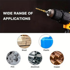 M3-M10,6Counts Tap Bit Set,Ultra TiAlN Coating M2 Drill Tap Set for One-Step Drilling,Tapping and Deburring.