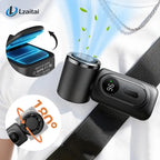 Mini Portable Handheld Clip Fan 3-in-1 Rechargeable 3000mAh Battery, 5 Speeds, 180° Adjustable Airflow, USB Cooling, Perfect for Travel, Office, and Personal Use - Protection