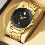 Luxury business quartz watches for ladies and gentlemen, featuring solid stainless steel straps, calendar function, and water resistance. With a minimalist design, they are elegant and durable, suitable for daily wear.（1,000+ sold）