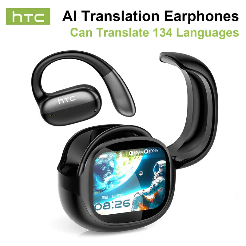 OWS Translator Bluetooth Earbuds Bluetooth 6.0 Headphones LED Multi-function Touchscreen Real-time Translation in 134 Languages Hi-Fi Sound Quality HD Calls Suitable for Entertainment, Music, Travel, and Office